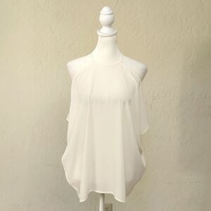 Express Cream Cold Shoulder Halter Blouse Size Small
